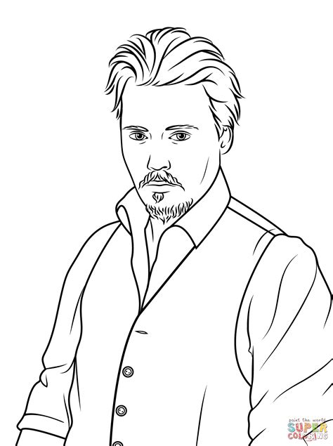 Coloriage - Johnny Depp | Coloriages à imprimer gratuits