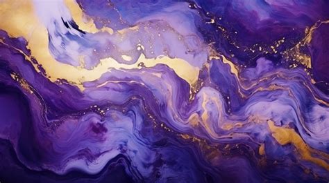 Masterpieces Glittering Gold And Mesmerizing Violet A Fluid Art ...