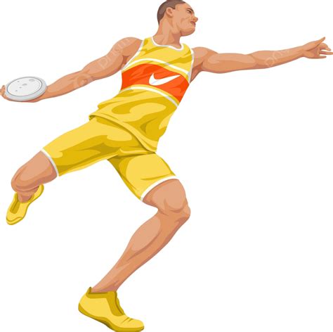 Vector Of Man Preparing To Throw Discus Sportsman Throw Background Vector, Sportsman, Throw ...