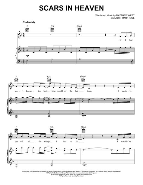 Casting Crowns "Scars In Heaven" Sheet Music Notes | Download Printable ...
