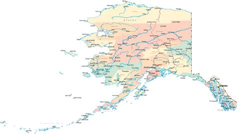 Map of Alaska with Cities | Town | Road | River | United States Maps