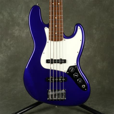 Fender Standard 5-String Jazz Bass Guitar - Blue - 2nd Hand | Rich Tone Music