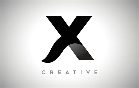 Black Letter X Logo Design with Minimalist Creative Look and soft Shaddow on Black background ...