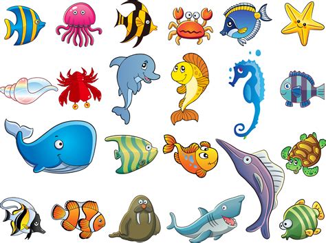 Collection of Cartoon Sea Creatures PNG. | PlusPNG