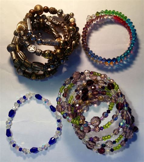 Bracelets I recently made. Beads & materials from; michaels.com ...