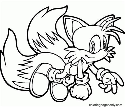 Tails is Flying Coloring Page - Free Printable Coloring Pages