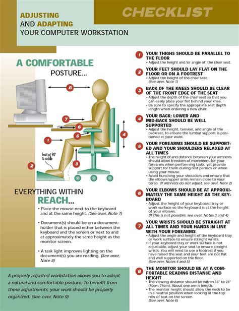 Workstation Checklist | Health and safety poster, Workstation, Ergonomics