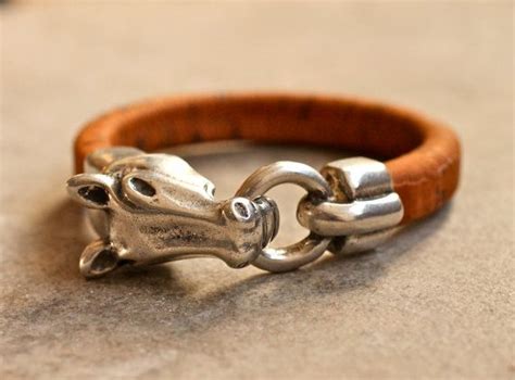 Horse Bracelet Cork Bangle Equestrian Jewelry Vegan - Etsy | Equestrian ...