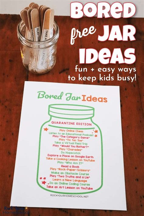 Free Bored Jar Ideas for Easy Ways to Keep Kids Happy - Rock Your Homeschool