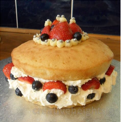 Creative Heights: Jubilee Strawberry and Blueberry Victoria Sponge Cake