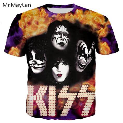 Kiss Band 3D Print T shirt Tees Men/Women Hard Heavy Metal Rock Streetwear T shirt 2019 Boy ...