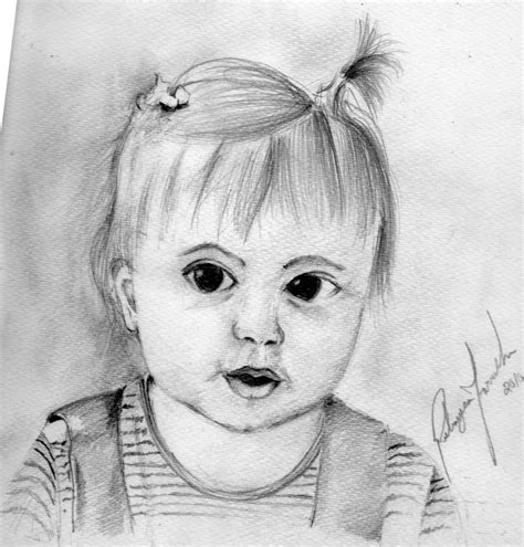 Baby Girl Sketch at PaintingValley.com | Explore collection of Baby ...