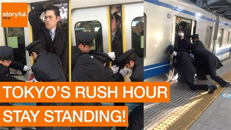 Stony-Faced Passenger Squeezes Onto Tokyo Subway During Rush Hour ...