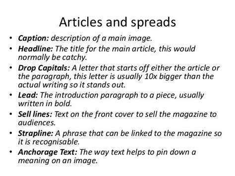 Media Language Lesson 7 - written codes - magazines