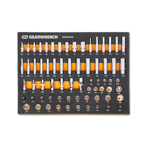 GEARWRENCH ¼ in. Drive SAE Standard and Deep, Mid Length Flex and Low ...