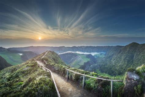 Mountain Landscape Ponta Delgada Island, Azores Portugal Stock Image - Image of hiking ...