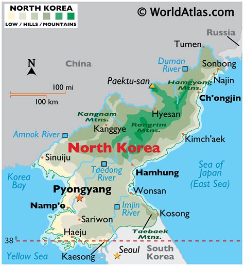 North Korea Map / Geography of North Korea / Map of North Korea - Worldatlas.com