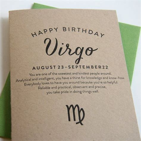 Letterpress Astrology Birthday Card - Virgo #birthdayquotes