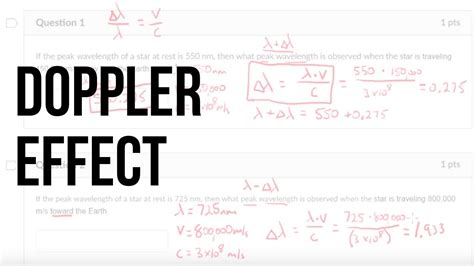 Doppler Effect Equation - Example Problems - YouTube