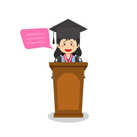 Girl Says Farewell Speech Her Graduation 1963417 Vector Art at Vecteezy