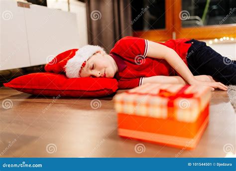 Happy tired child sleeping stock image. Image of xmas - 101544501