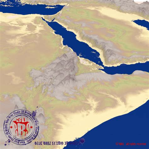 Middle East elevation map 3D | CGTrader