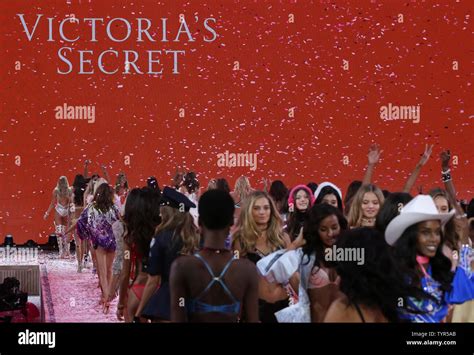 Models walk on the runway at the conclusion of the Victoria's Secret Fashion Show at the ...