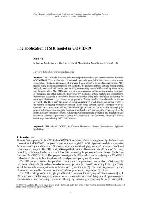 (PDF) The application of SIR model in COVID-19