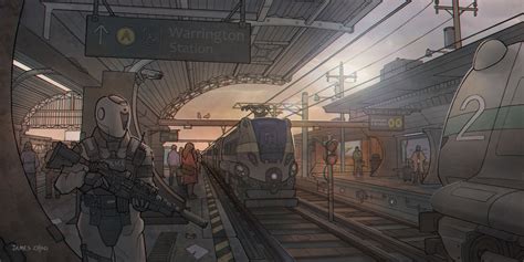 Sci-Fi Train Station by James Chao Sci Fi Art, Commuter, Train Station, James, Palette, Artwork ...