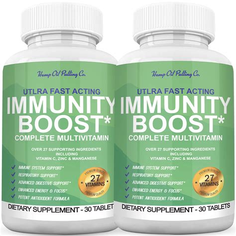 Immune Support Immunity System Booster with Echinacea Supplement, Vitamin C, Manganese & Zinc ...