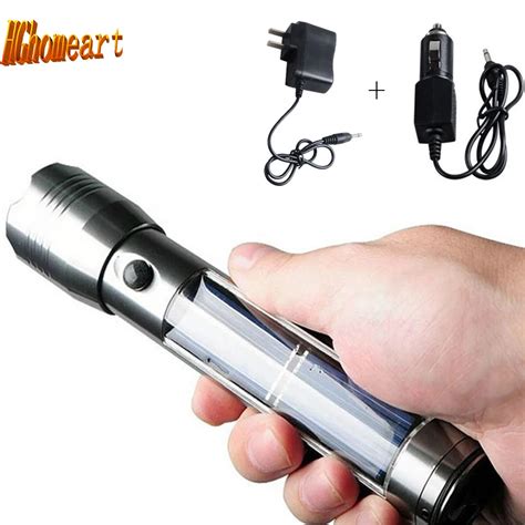 Aluminum Waterproof Solar Powerful Led Flashlight Rechargeable Flashlights Torches 300MA ...