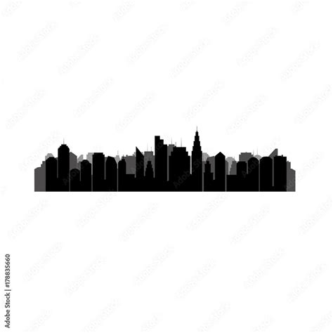 Skyline Silhouette Stock Vector | Adobe Stock