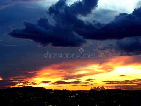 Sky on fire stock image. Image of city, sunset, brazil - 90456543