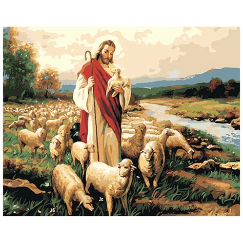 Jesus Christ the Good Shepherd DIY Color by Number Kit Adults - Etsy ...