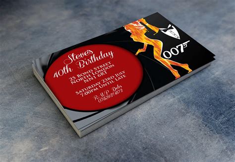 James Bond Party Invitations & Envelopes any Age - Etsy