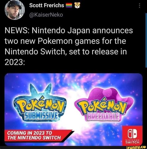 Scott Frerichs & NEWS: Nintendo Japan announces two new Pokemon games for the Nintendo Switch ...