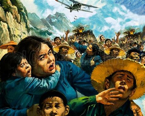 Gladys Aylward, a missionary in China, leads over 100 children … stock image | Look and Learn