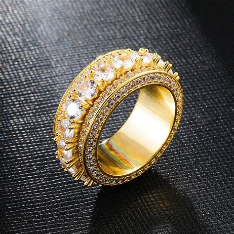 Wholesale New Spinning Layered Ring Yellow Gold - feelstylejewelry