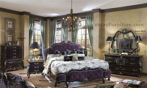 Joséphine Purple Tufted Wing Mansion Bedroom Set