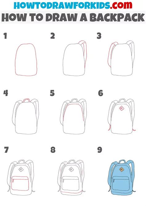 How to Draw a Backpack | Easy doodles drawings, Backpack drawing, Drawing tutorial easy