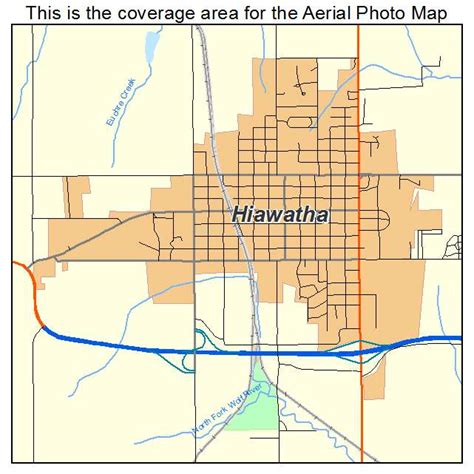 Aerial Photography Map of Hiawatha, KS Kansas