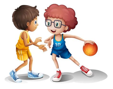 Kids playing basketball 413350 Vector Art at Vecteezy