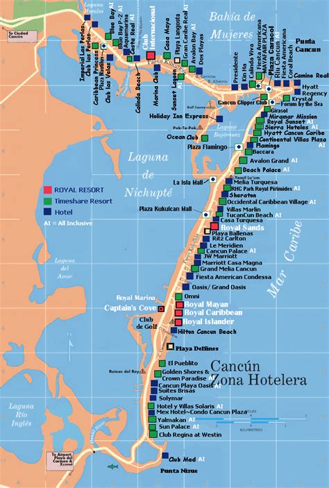 Map of Cancun Hotel Zone 2013 | Here isa map of the Cancun Hotel Zone Cancun Map, Cancun Hotel ...