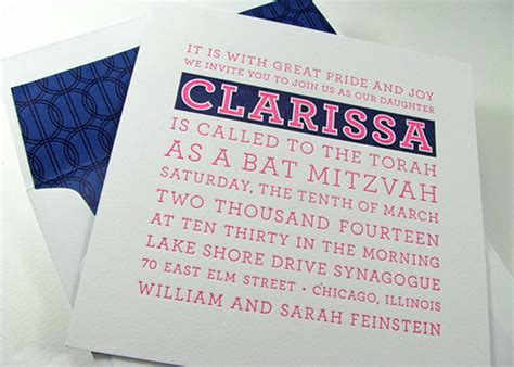 Preppy Bat Mitzvah Invitations - Digby & Rose | Digby & Rose Invitations DC