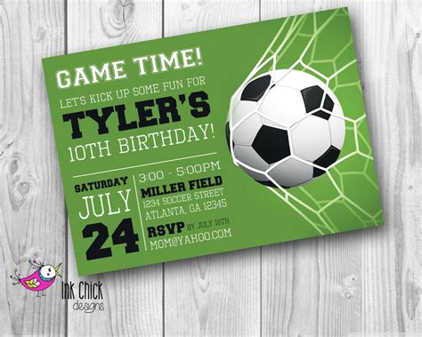 Soccer Birthday Invitation, Sports Invitation, Football Party, Printable, Digital File by In ...