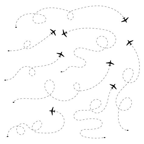 Premium Vector | Airplane flight path set vector illustration