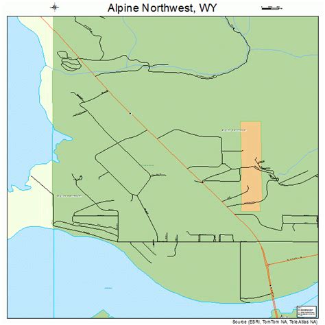 Alpine Northwest Wyoming Street Map 5601936