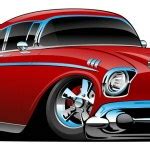 Classic Hot Rod Muscle Car Flames Big Engine Cartoon Vector Stock Vector Image by ©hobrath ...