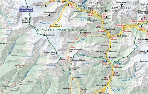 Manaslu Trek or Manaslu Circuit Trek Map - Third Rock Adventures