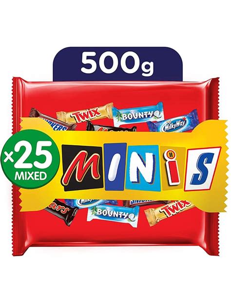 Buy Mars Minis Assorted Chocolate Bar Pouch, 500g, Orange & White ...